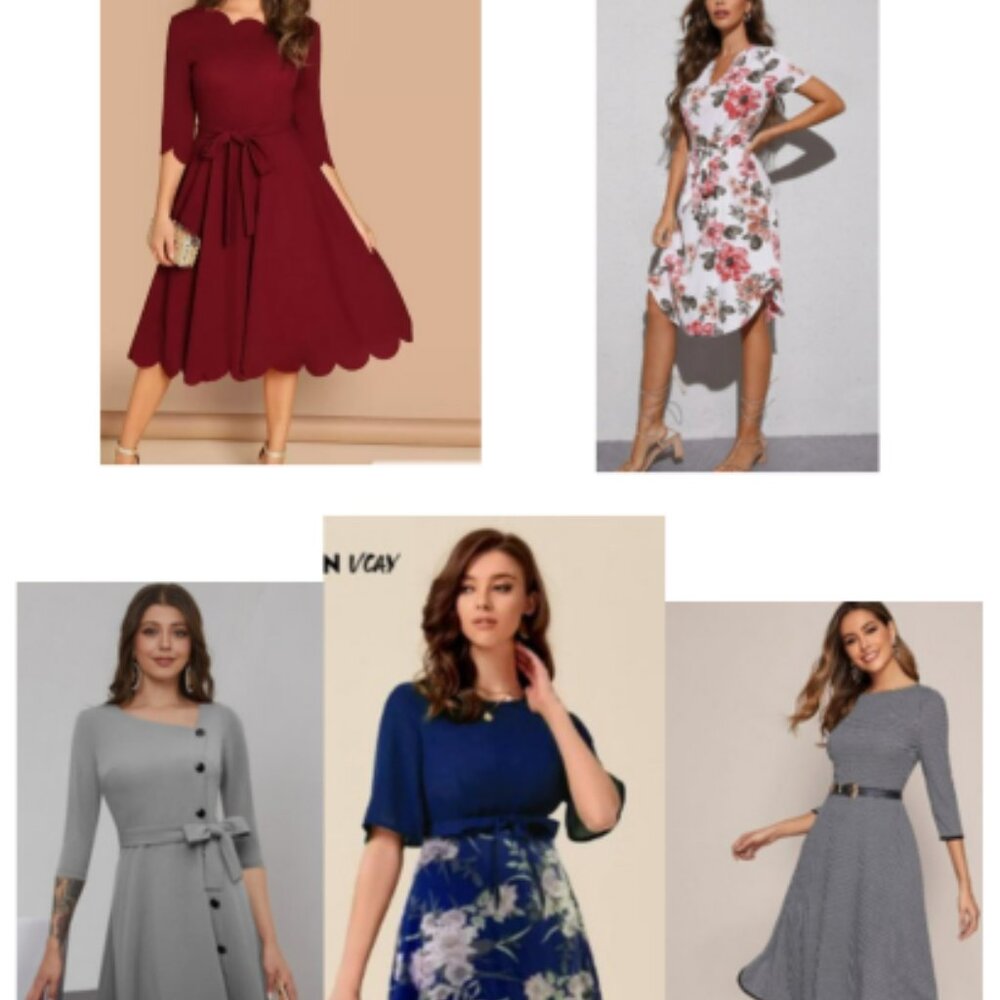 SHEIN Women's Size 12 (XL) Bundle Lot of 5 Dresses, multiple colors